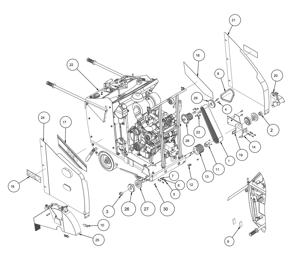 Section 01 Diagram and Parts List for MK-4020KB 167420-20 MK Diamond Concrete Saw